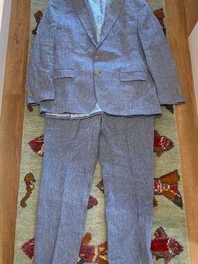Joseph Abboud Light Blue Linen-Blend Two-Piece Suit